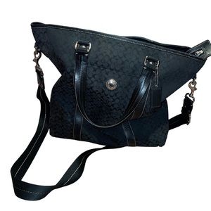 VINTAGE Classic Coach Tote Bag - Black with Shoulder Strap - PURSE  - Crossbody